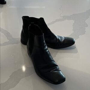 Prada Men's Sleek Black Leather Boots